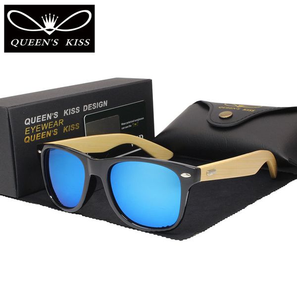 

wholesale- queens kiss bamboo sunglasses men wooden sun glasses women brand designer original wood glasses oculos de sol masculino, White;black