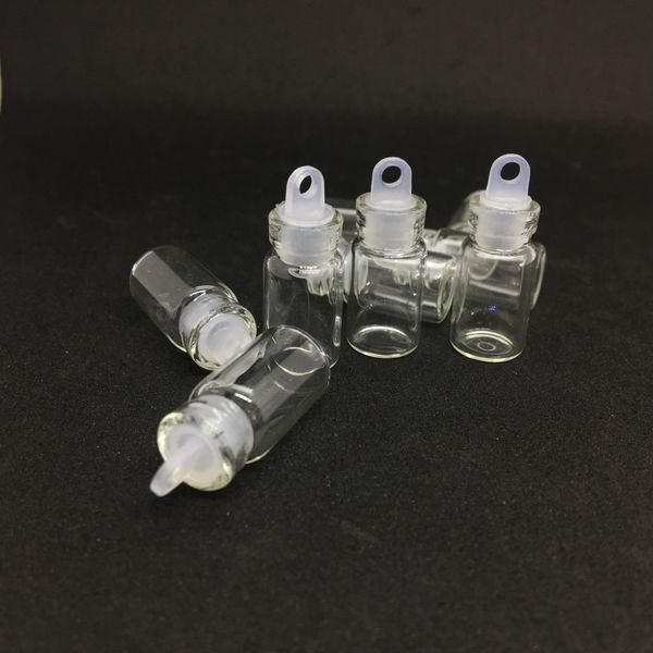 1ml Vials Clear Glass Wishing Vial with Plastic Plug Mini Glass Bottle Empty Sample Jars Small 22x11mm(HeightxDia) Cute Craft Wish Bottle