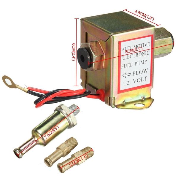 Universal Electric Fuel Pump Metal Solid Diesel or Petro 4-6 PSI EP014 12V New