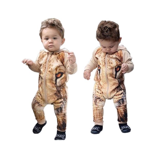 

симпатичные цельный детские ползунки 3d лев шаблон печати хлопок onesie комбинезон для 1-3years младенца новорожденного ползунки одежда горя, Blue