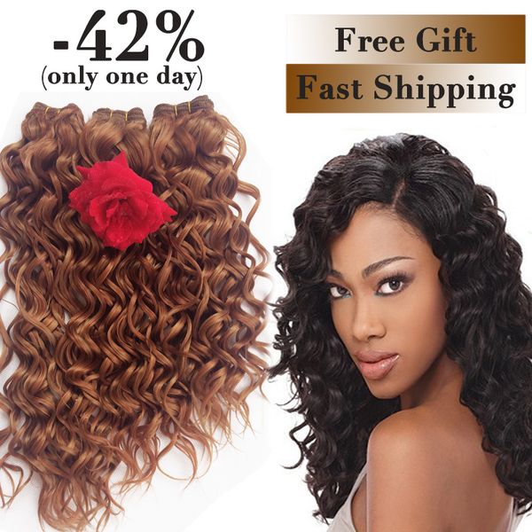 2019 Fashionkey Synthetic Hair Weave Black Brown Water Wave Ocean