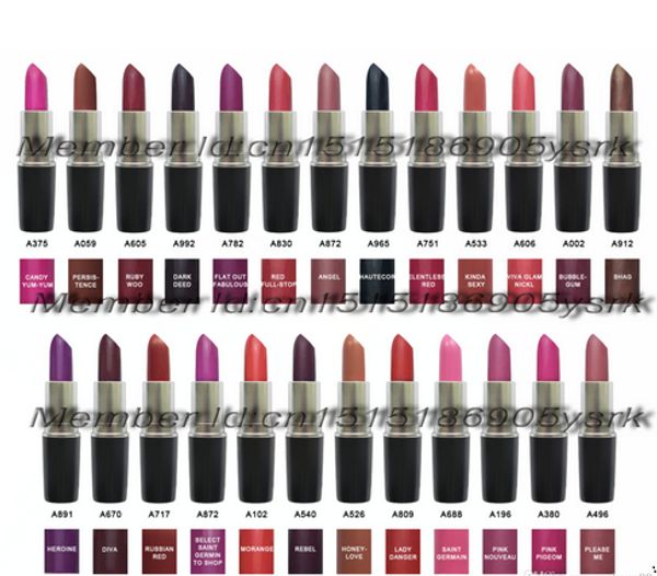 

+ mc brand makeup matte lipstick 3g long-lasting lipstick. 18 color random mix color