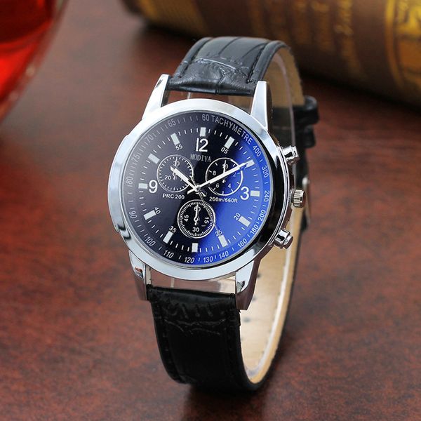 

luxury racing design quartz watch men cool casual military sports watches blue luminous ray leather wristwatch, Slivery;brown