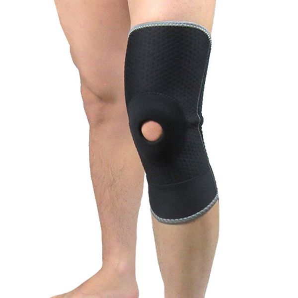 

wholesale- new sports training basketball elastic black knee pads safety support brace kneepad patella knee pad running hole kneepads guard