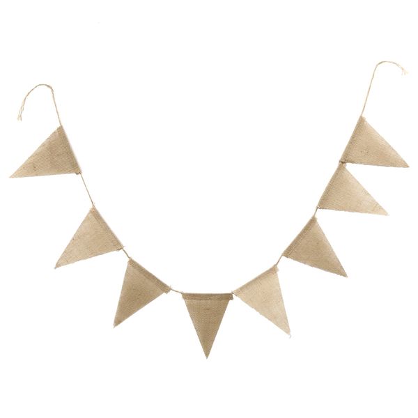 

3m vintage jute hessian burlap bunting banner wedding party pgraphy props decoration banner 15 flags for new year party