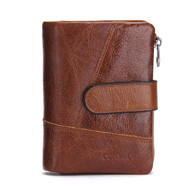 

famous brand genuine leather wallet zipper & hasp organizer wallets coin purses fashion designer carteira masculina m1040, Red;black