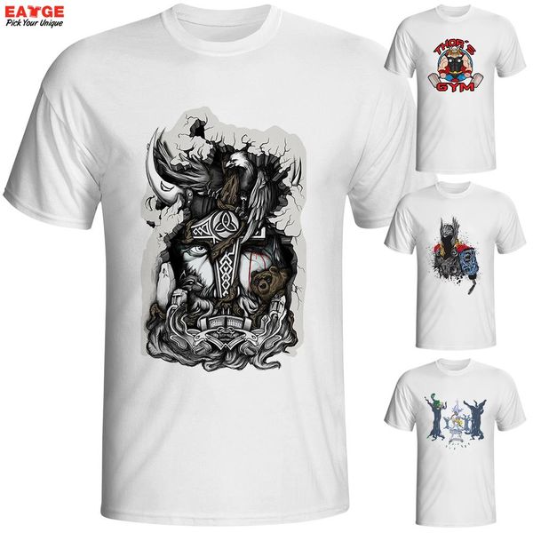 

wholesale- [eatge] fashion new design t shirt marvellous great odin king face thor cool t-shirt comics printed tshirt casual anime tee men, White;black