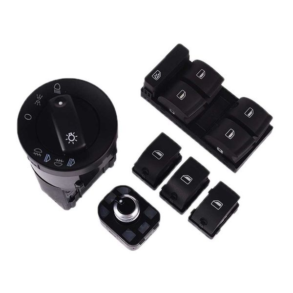 

6pcs window panel headlight mirror switch control set for audi a4 b6 sedan 8e0 941 531 a 8e0 959 855 4fd 959 565