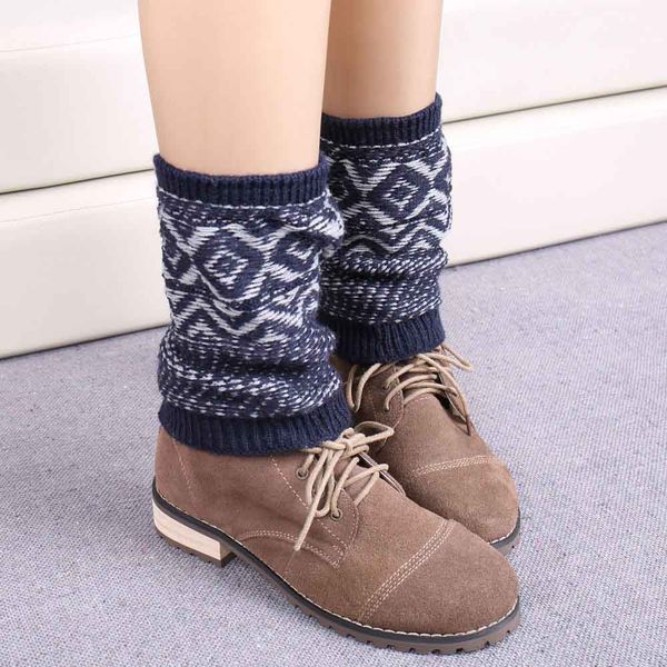 

wholesale- moodeosa 2016 acrylic fibers fashion jacquard knitted socks boot cover ing, Black;white