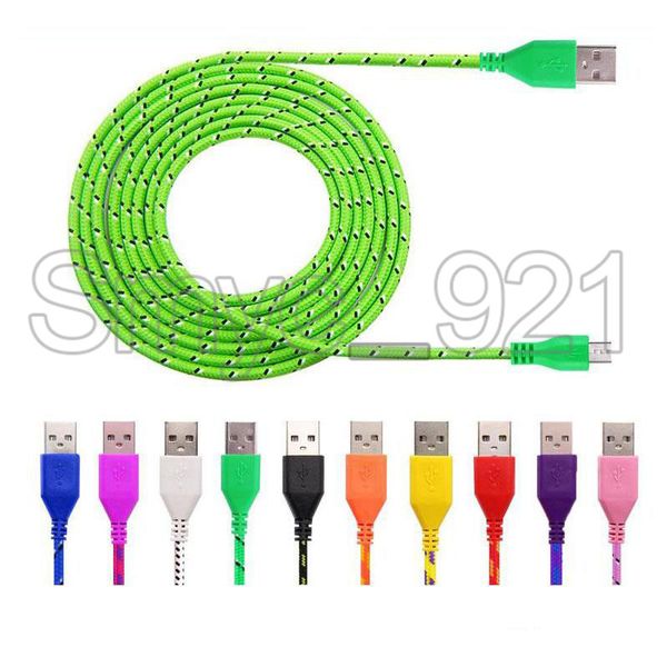 

USB кабели нейлон micro USB кабель 1 м 2 м 3 м быстрая зарядка молнии кабель зарядные шнуры для Samsung LG xiaomi Android сотовый телефон,DHL бесплатно Ши