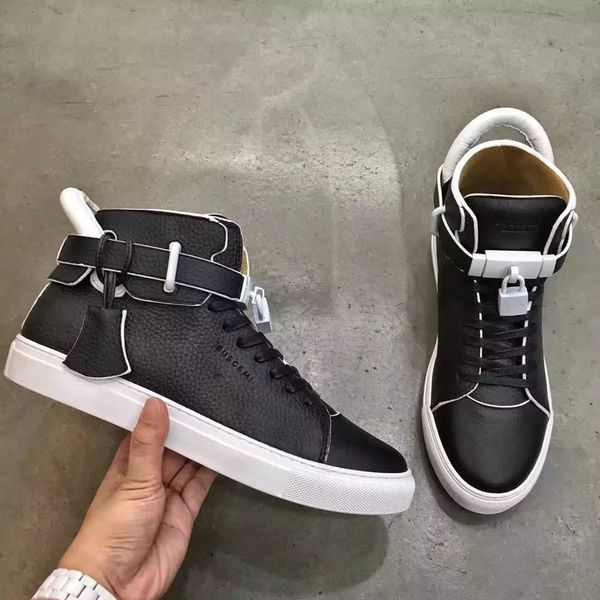 

With Box Fashion Shoes Casual Walking Shoes Men,Women Sneakers Shoes Metal Locks Comfortable White,Black Leather Personality With Decoration