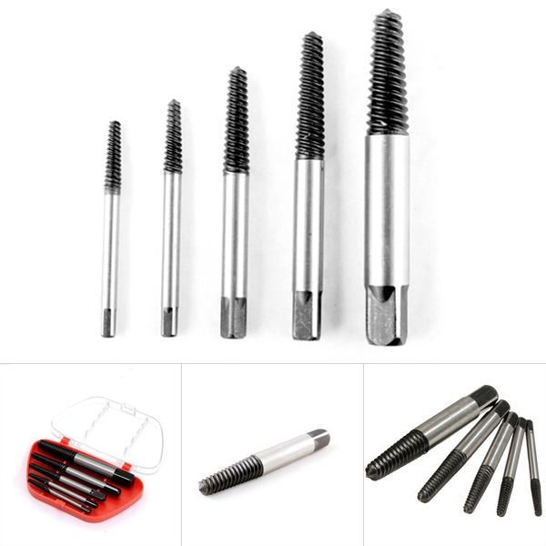 5 Pçs / set Danificado Parafusos Quebrados Extractor Ferramenta de Remoção Danificado Parafusos Parafusos Brocas Bits Screw Drivers