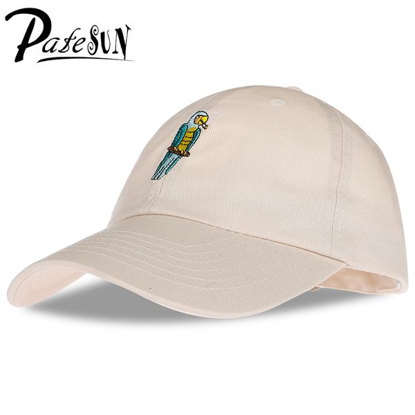 

wholesale- patesun good worth parrot embroidery snapback women cotton hat men hip hop dad baseball cap gorras hombre chapeu bone feminino, Blue;gray