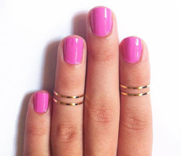 2017 Moda feminina Midi Rings Urban GoldSilver stack Plain Cute Above Knuckle Nail Ring For Girl Christmas Gift Jewelry