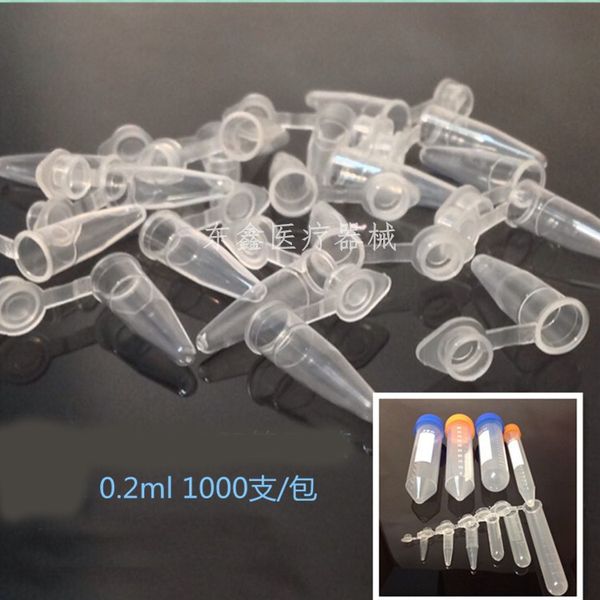

wholesale- 1000pcs 0.2ml ep tube flat cap convex cover pcr tube graduated centrifuge tubes laboratory equipment