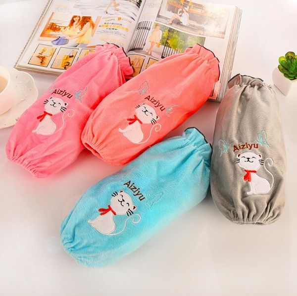 

cartoon white cat anti - pollution office sleeves autumn and winter long sets ps003 protective sleeves mix order as your needs
