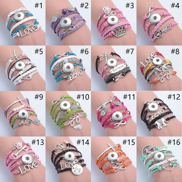 

fashion women infinity noosa chunk heart love cross owl charm bracelet ginger snap button charm bracelet snaps jewelry interchangeable, Golden;silver