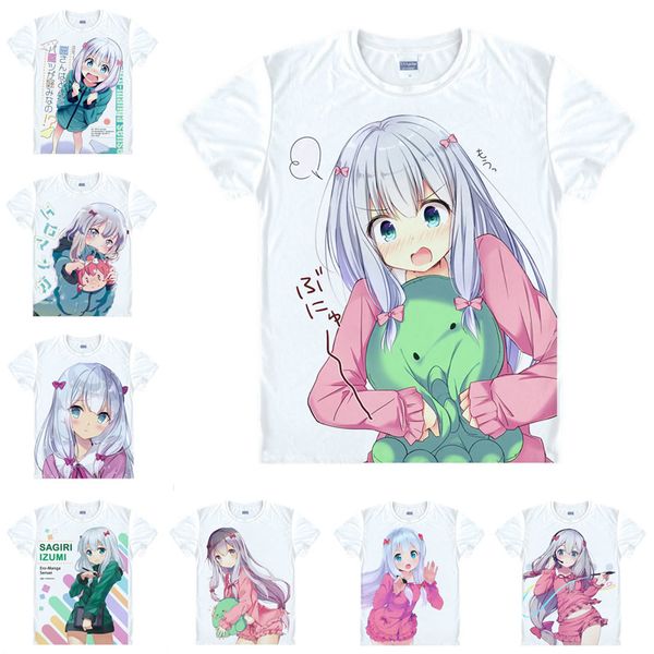 

japanese anime shirt eromanga sensei t-shirts multi-style short sleeve ero-manga hikikomori sagiri izumi cosplay costume kawaii gift, White;black