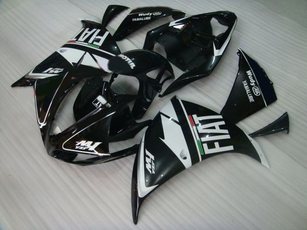 Kit de carenagem de molde de injeção para Yamaha YZF R1 09 10 11-14 preto branco carenagens definir YZF R1 2009-2014 OY10