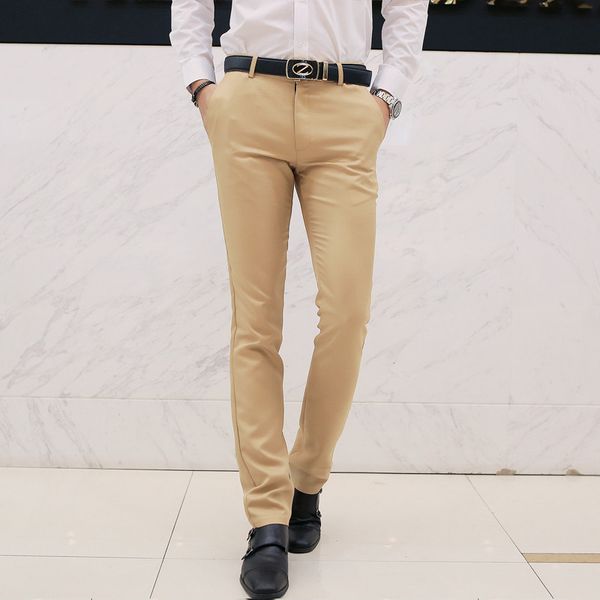 

wholesale- 2017 the cw fashion new leisure trousers business men 's trousers cultivate one' s morality men 's casual pants pl, Black