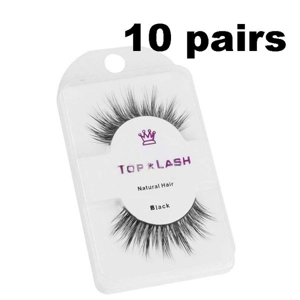 

10 pair women eyelashes natural black thick soft long handmade false eyelashes luxurious real mink hair makeup extension beauty tools
