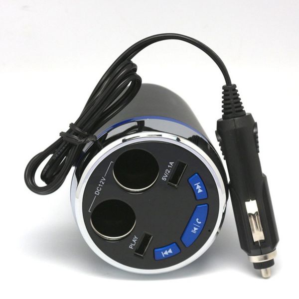 

Car Bluetooth Handsfree Kit FM Transmitter Cigarette Lighter Radio MP3 Player TF AUX W/3-Port USB Charger