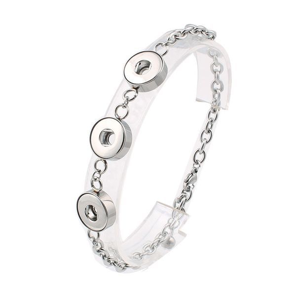 

noosa chunks stainless steel snap jewelry bangles& bracelets beauty fit three 12mm snap buttons for women men bracelet, Golden;silver