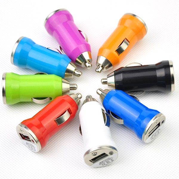 

100pcs Universal Mini 5V 1A USB The bullet Car Charger for iPhone 8 7 6 5 4 Samsung iPod Cell Mobile Phone Charger Adapter