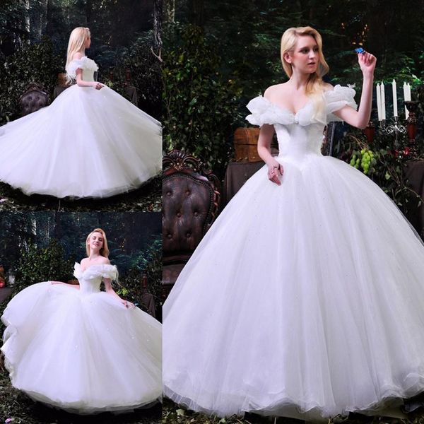 2017 Külkedisi Saf Beyaz Quinceanera Elbiseler Seksi Kapalı Omuz Vestido De Novia Bir Çizgi Organze Draped Artı Boyutu Mütevazı Bahçe Gelinlikler