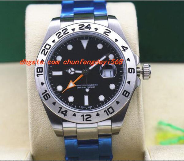 

luxury wristwatch steel bracelet ii 40mm 216570 black stainless watch -mint automatic movement men watches, Slivery;brown