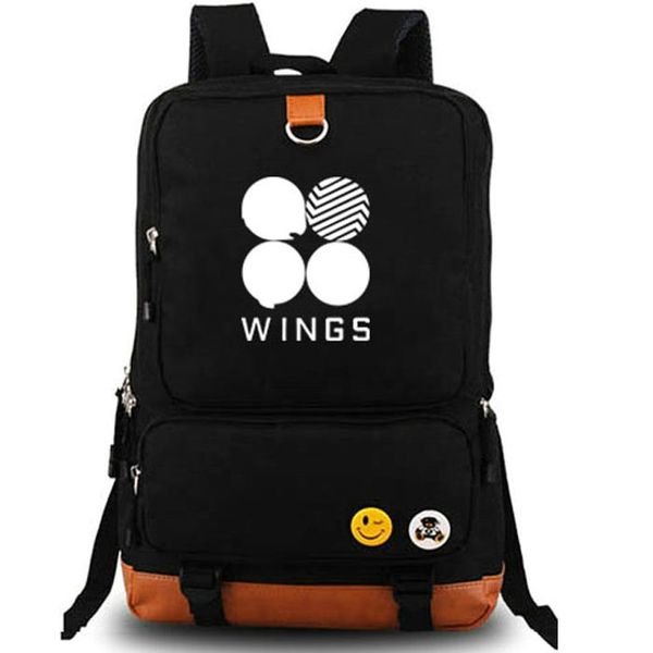 

wings backpack bts day pack bulletproof boy scouts school bag music packsack quality rucksack sport schoolbag outdoor daypack