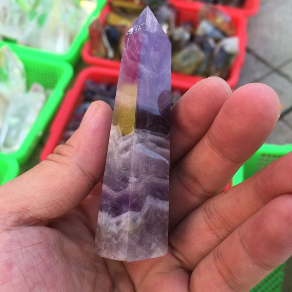 

about 70g natural beautiful crystal dream amethyst quartz crystal double wand point healing, Black