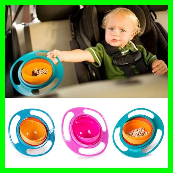 

creative universal gyro bowl children toddlers 360 degrees rotate 3-layer baby kids toy bowl non spill eating food snacks bowl lunch box