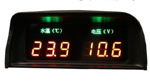 

high definition 2 in 1 7.5inch lcd digital car voltmeter gauge+ water thermometer gauge with sensor(fit for many car)