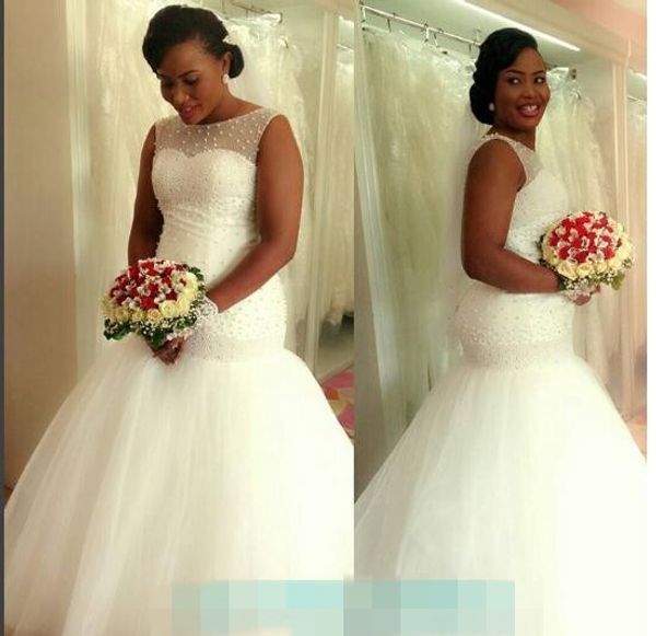 2019 Gorgeous African American Black Girl Wedding Dress Mermaid