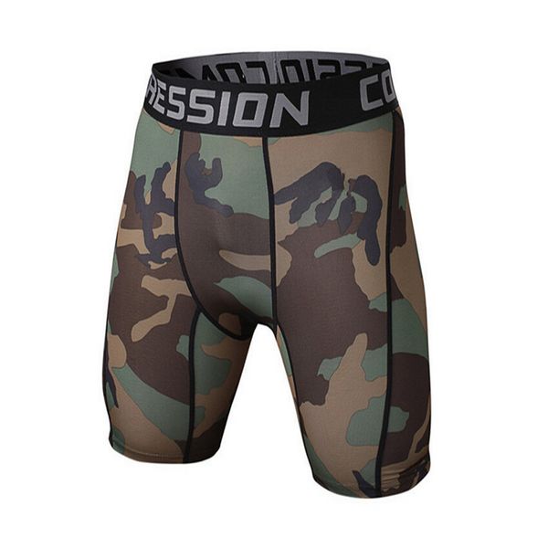 

wholesale-personality design camouflage quick dry men's tight shorts skin compression casual shorts, White;black