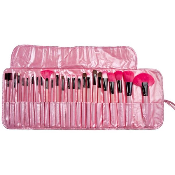 

wholesale-pro 24pcs superior soft cosmetic makeup brush set brushes kit + pouch bag case
