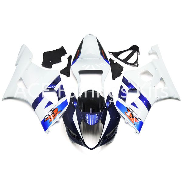 3 brindes novos Suzuki GSXR1000 K3 03 04 GSXR 1000 K3 2003 2004 Injeção ABS Plástico Motocicleta Carenagem Brilhante branco estilo azul