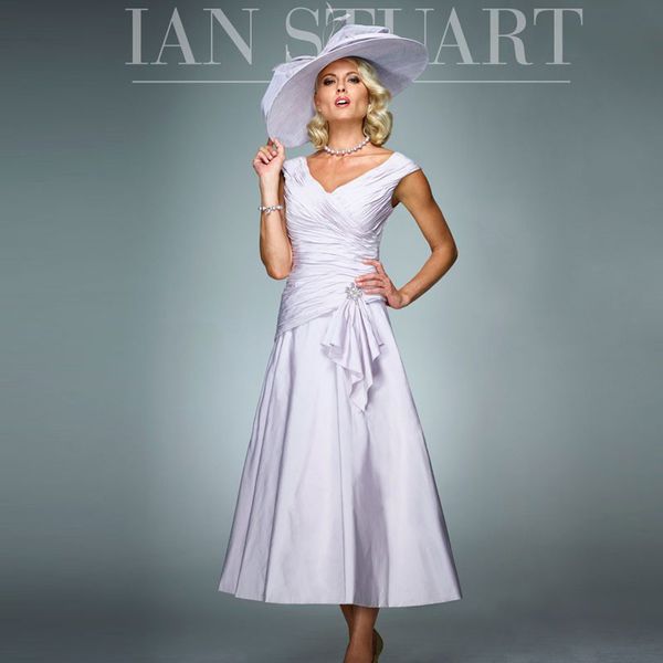 

pleated mother of the bride dresses v-neck wedding guest dress tea length taffeta plus size formal gowns, Black;red