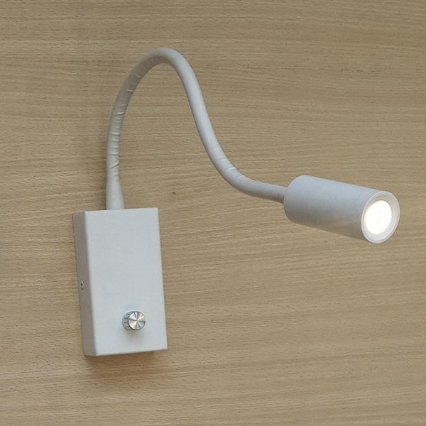 

ch dimmable night lights hard wired lamp matte white knob switch 15%-100% brightness dimming alumimum pipe flexible edison led 3w 200lm