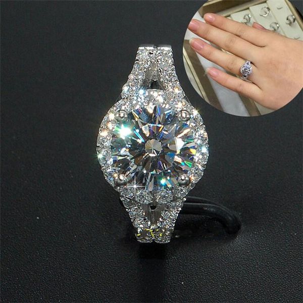 

wholesale fashion luxury 10kt white gold filled ellipse cushion-cut zircon gemstone rings wedding brand jewelry for women, Golden;silver