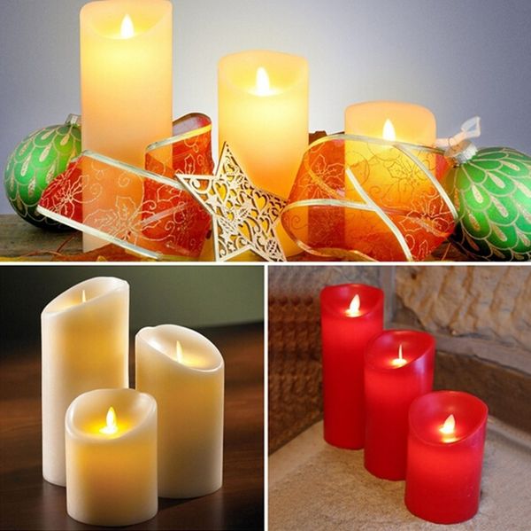 

led candle light, battery powered flame wax electric moving wick led candles for wedding christmas decoration, red pink purple
