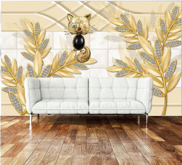 

home bedroom decoration elegant soft bags jewelery gold mosaic tv walls