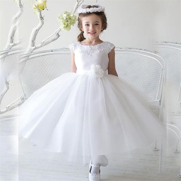

brand new flower girl dresses with flower sashes party pageant communion dress for wedding little girls kids/children dress, White;blue