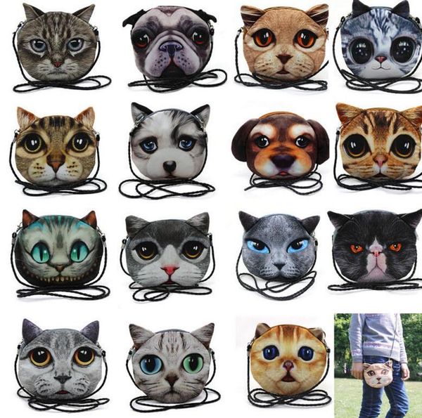 

Cute 3d cat bag cartoon me enger fa hion 3d print animal face handbag for women cro body bag 3d mini houlder bag kka2918