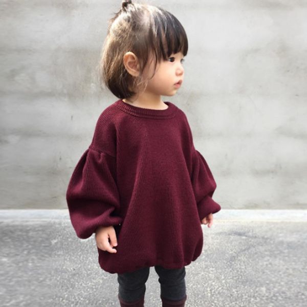 Solid Color Baby Sweater Coat Knitted Cotton Baby Girl Clothes Balloon Sleeve Loose Pullover Sweater Fashion Girl 17080705 Knitting Patterns For Kids Solid Color Baby Sweater Coat Knitted Cotton Baby Girl Clothes Balloon Sleeve Loose Pullover Sweater Fashion Girl 17080705 Knitting Patterns For Kids