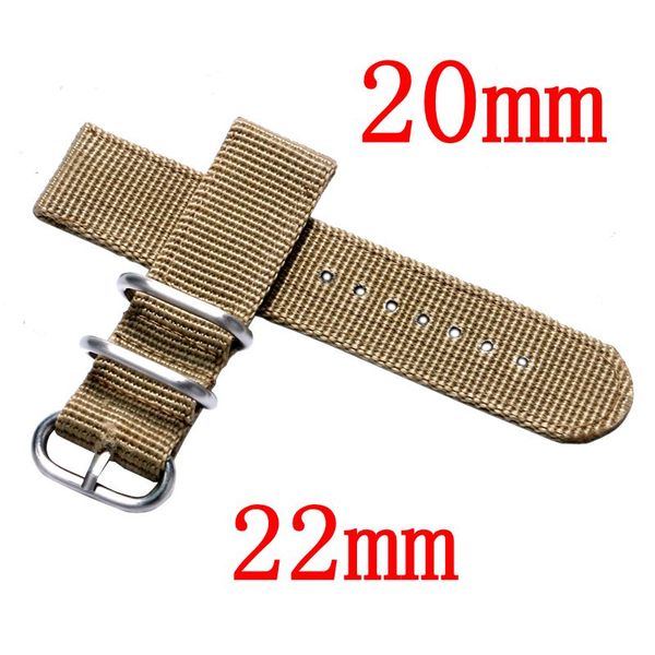 

wholesale-gray canvas nylon nato watch strap 20mm/22mm watch band strap, Black;brown