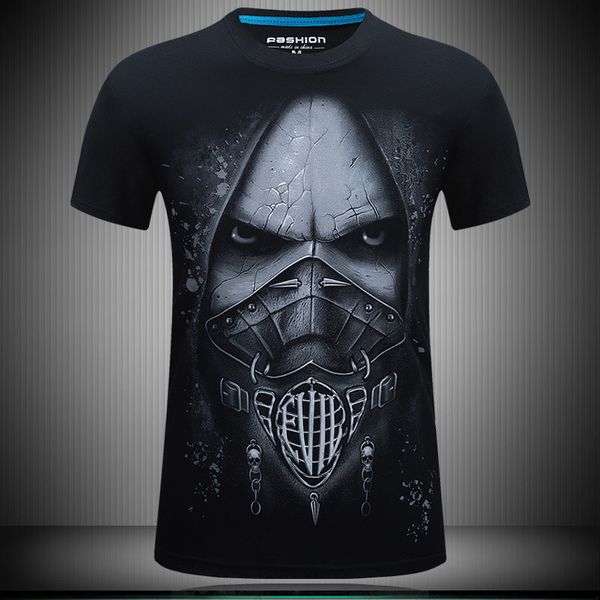 

summer for t shirts print loose men designer size shirt 3d plus casual fat death tshirts skeleton short-sleeved streetwear t mens men pbddq, Black