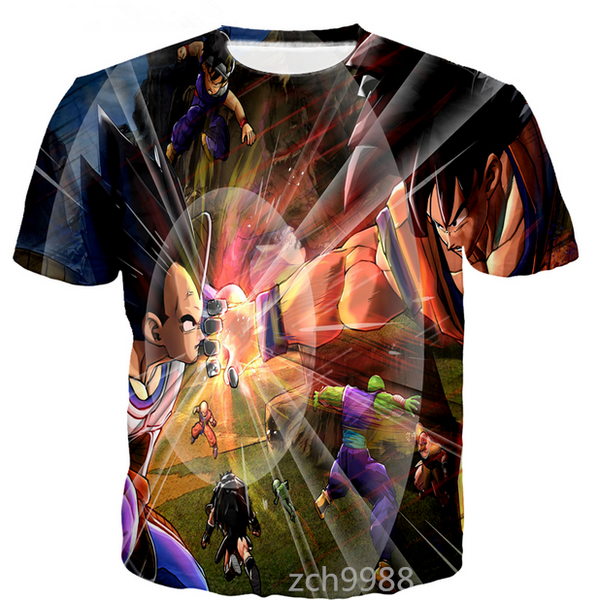 

новое прибытие женщины / мужчины супер saiyan герои с коротким рукавом 3d печати футболка лето повседневная футболка s--5xl aa184, White;black