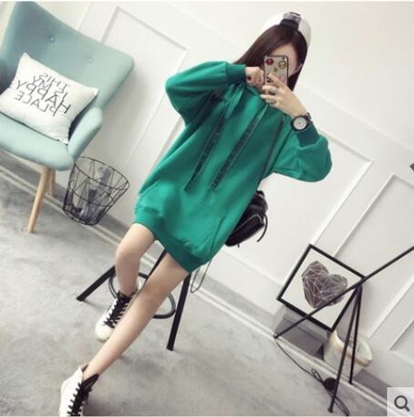

hooded sweater ladies hedge thicker in the long section of large yards loose korean autumn and winter new casual jacket, Tan;black